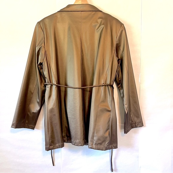 Basic Editions Women’s Vegan Leather Jacket | Bronze | Side Pockets - Picture 3 of 10
